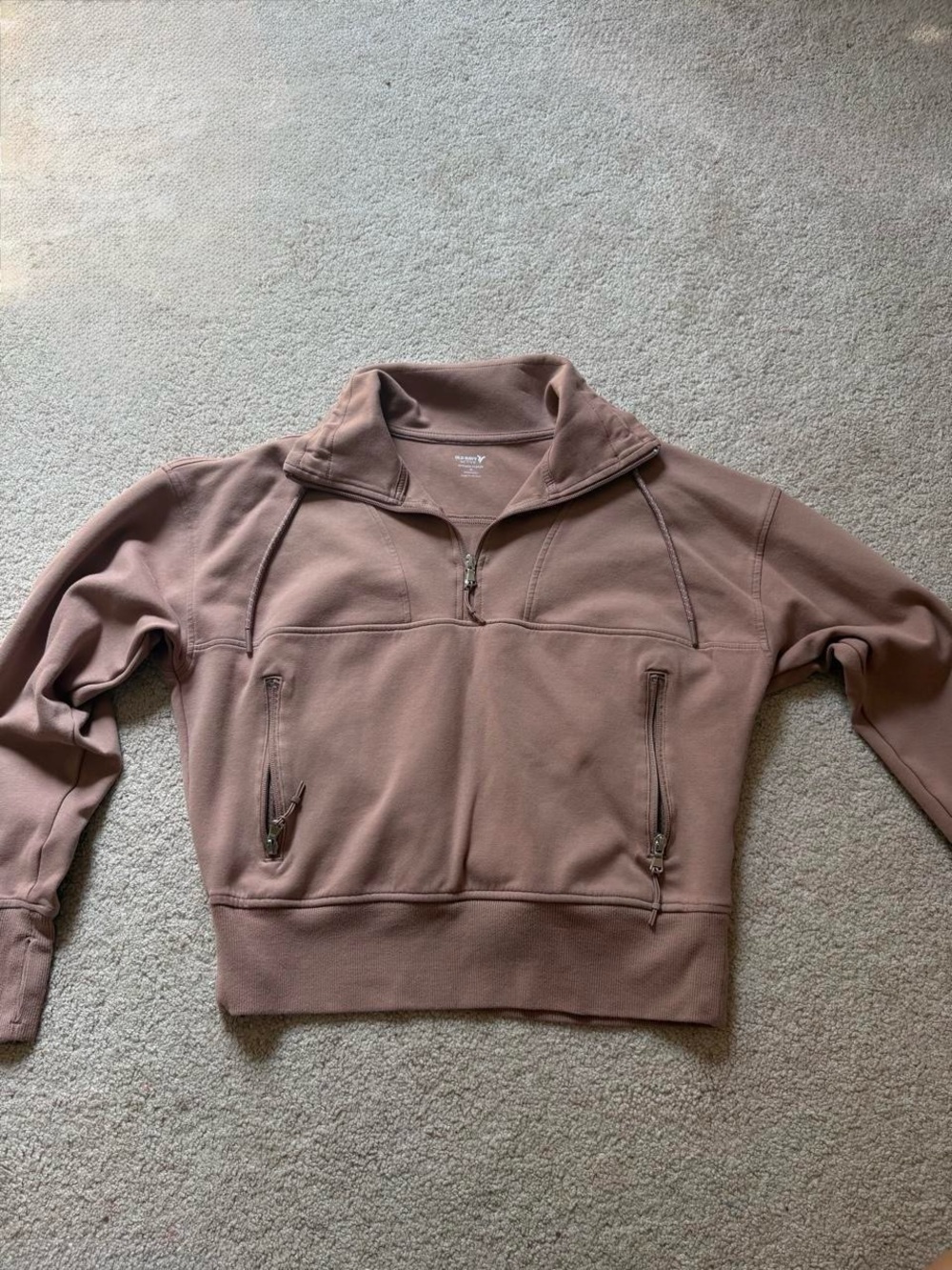 Old Navy Men's Zip Pullover Sweater in Mauve Brown